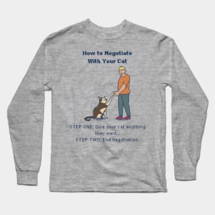 Negotiations: The Cat's Terms - 8bit Pixelart Long Sleeve T-Shirt